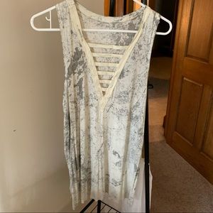 American Eagle Caged Distressed Tank